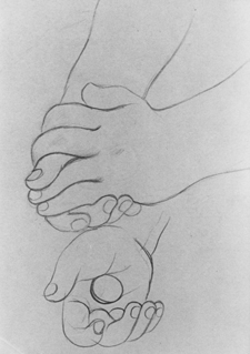 Marjorie Eaton pencil sketch - Hands